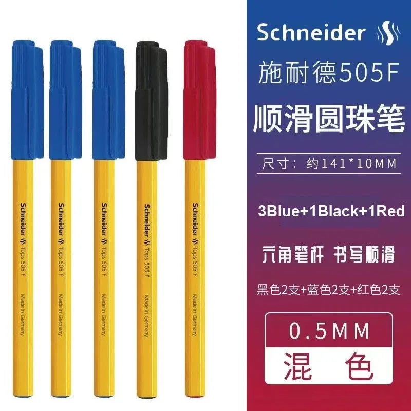 Schneider 505F Ballpoint Pen 6.5g Lightweight Rod Tricolor Fast-dry Non-stop Ink Business Signatory Pens Study Office Stationery