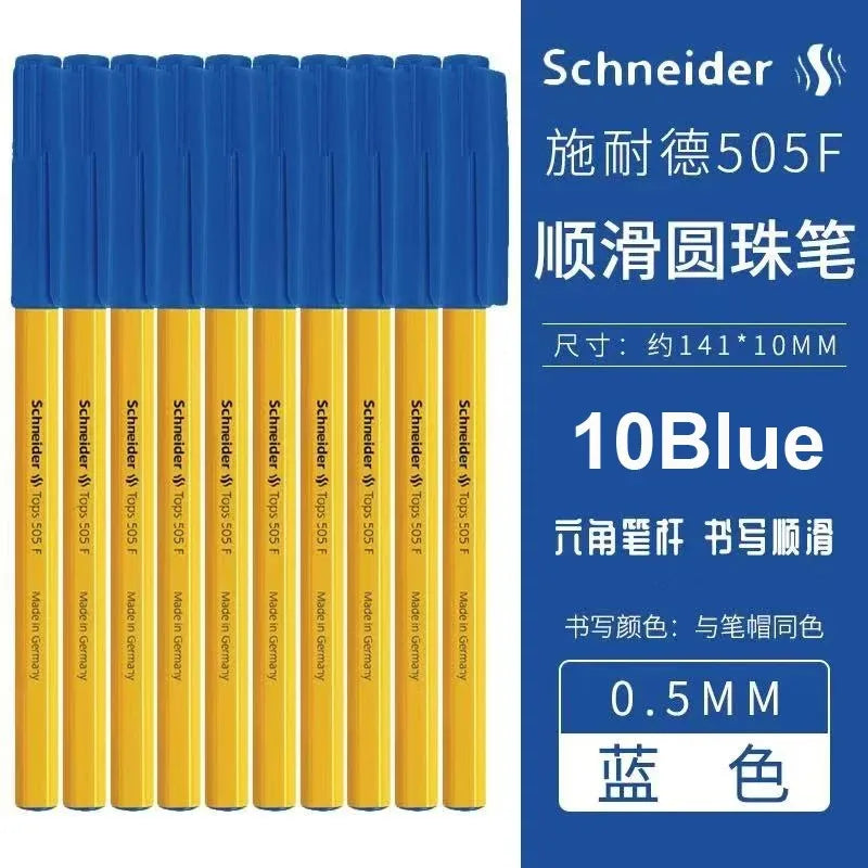 Schneider 505F Ballpoint Pen 6.5g Lightweight Rod Tricolor Fast-dry Non-stop Ink Business Signatory Pens Study Office Stationery