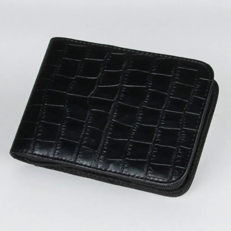 1pcs Special Style Black Pen Or Roller Ball Fountain Pen Leather Case for Only 12 Pen Storage Bag Office Business People