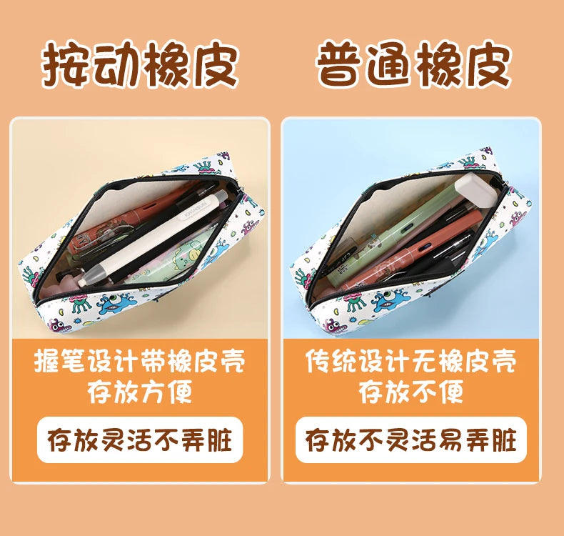 Press Retractable Pencil Eraser Correction Supplies Pen Style Pencil Rubber Writing School Supplies Stationery