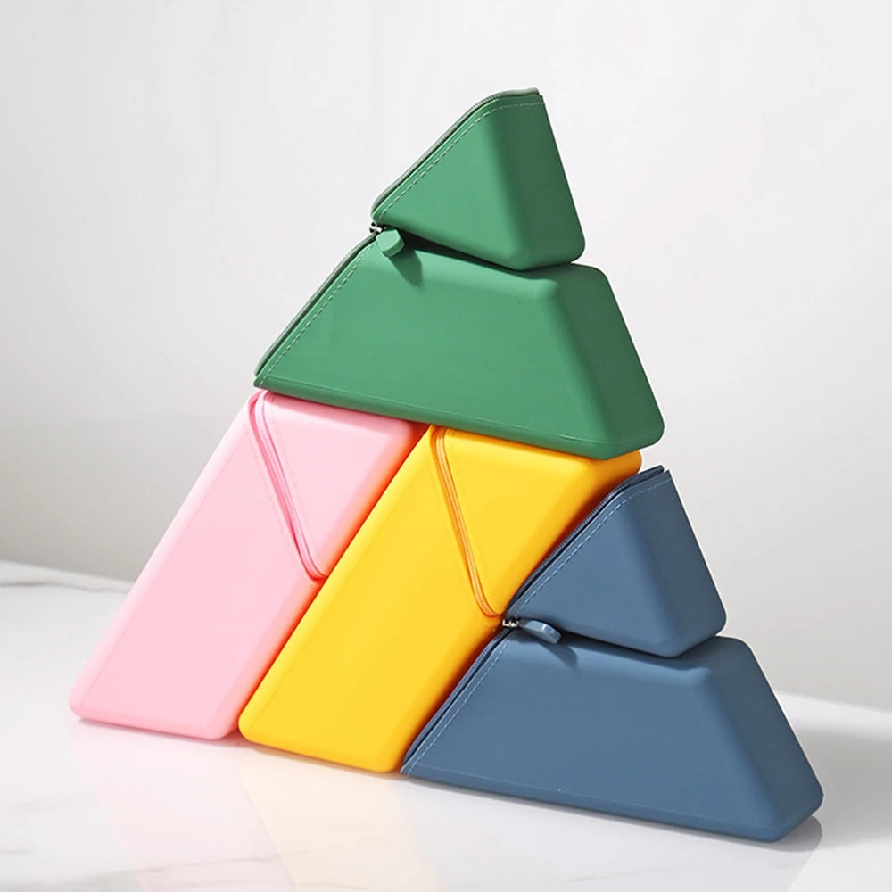 Silicone Pencil Case Foldable Large Capacity Pencil Case Expandable Vertical Versatile Stationery Office Organizer Pencil Case