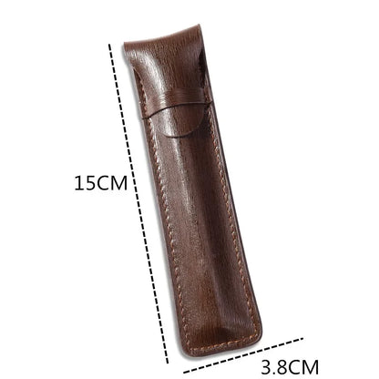 12 Slots Fountain Pen Retro Pen Pouch PU Leather Pencil Case for School Students Men Pencil Bag