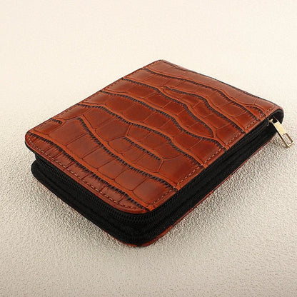 12 Slots Fountain Pen Retro Pen Pouch PU Leather Pencil Case for School Students Men Pencil Bag