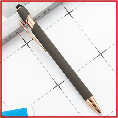 50pcs Light Metal Ballpoint Pen Touch Screen Pen Office School Advertising Pen Custom Logo Text Engraving Laser Engraving
