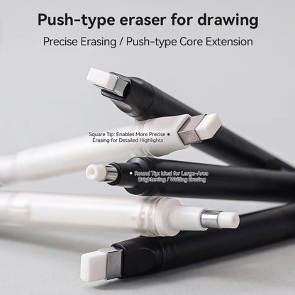Languo Eraser Retractable Automatic Pencil Rubber High Precision Pencil Eraser Correction Highlight Rubber Tools Art Supplies