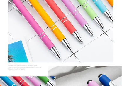 50 Pcs Metal Business Ballpoint Universal Drawing Touch Screen Stylus Pen Custom Logo School Office Supplies Free Engraved Name