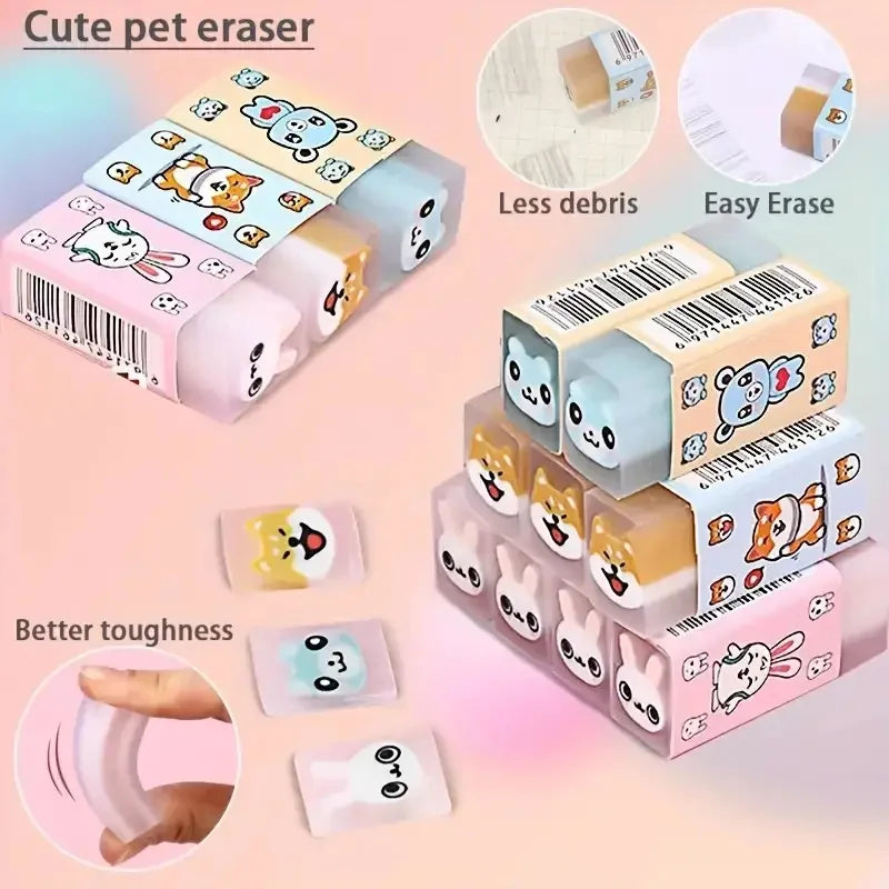 Clearance_3pcs/6pcs Cute Animal Rubber, Creative Cartoon Jelly Eraser with Sweet Smell, Nice Gift for Kids and Students_Continuo