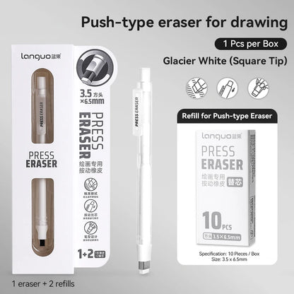 Languo Eraser Retractable Automatic Pencil Rubber High Precision Pencil Eraser Correction Highlight Rubber Tools Art Supplies