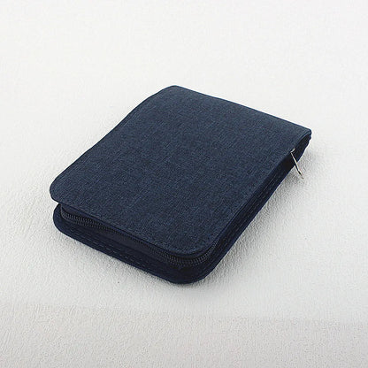48 Slots Fountain Pen Case Pencil Case Pouch Bag Canvas Case for 10/24/ Pens Black, Blue, Gray