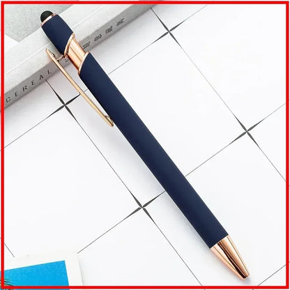 50pcs Light Metal Ballpoint Pen Touch Screen Pen Office School Advertising Pen Custom Logo Text Engraving Laser Engraving
