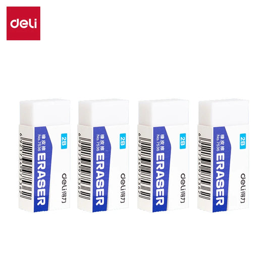 Deli Soft 2B Pencil Erasers for Kids - Clean Mess-Free Exam Office Sketch Correction Supplies