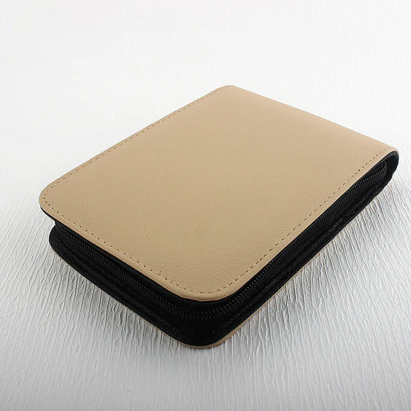 12 Slots Fountain Pen Retro Pen Pouch PU Leather Pencil Case for School Students Men Pencil Bag