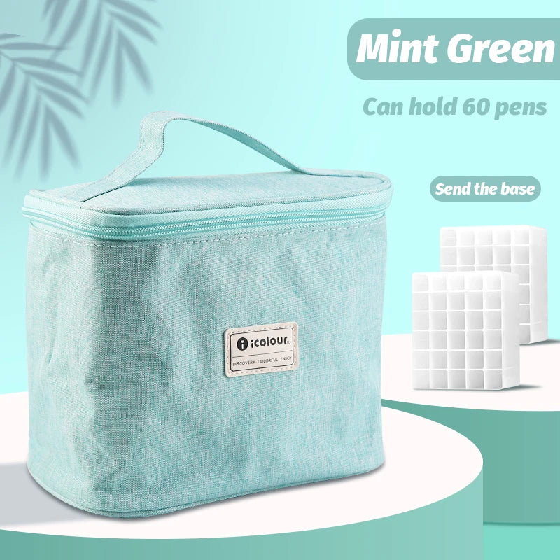 Icolour Zipper Marker Pen Case Larger Capacity Art Markers Canvas Storage Bag 36/48/60/80/168/240pcs Portable Marker Pen Holder