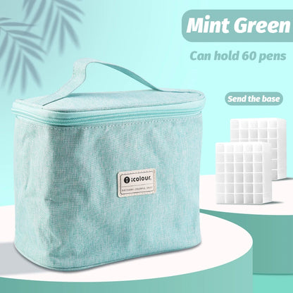 Icolour Zipper Marker Pen Case Larger Capacity Art Markers Canvas Storage Bag 36/48/60/80/168/240pcs Portable Marker Pen Holder