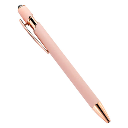 5-10 Pack 2-in-1 Stylus Pen, Retractable Ballpoint Pen w/ Stylus Tip for Touch Screen, Metal, 1.0mm Black Ink