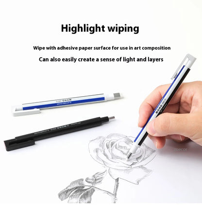 Tombow Precision Refillable Eraser Pen for Artists Japanese Metal Tip 50mm Hard Eraser Core Anti-Break 0.7mm Fixed Lead Supplies