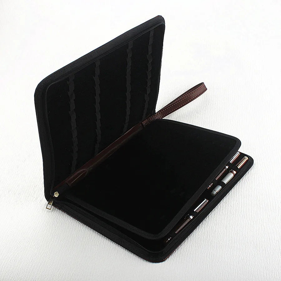 PU Leather Pen Storage Case for 10 24 36 48 Pens Waterproof Holder Organizer