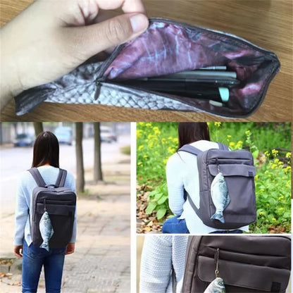 Carp Pen Bag Realistic Fish Shape Pencil Bag Stationery Bag Make-up Pouch With Zipper Back To School Pencil Pouch Pen Bag