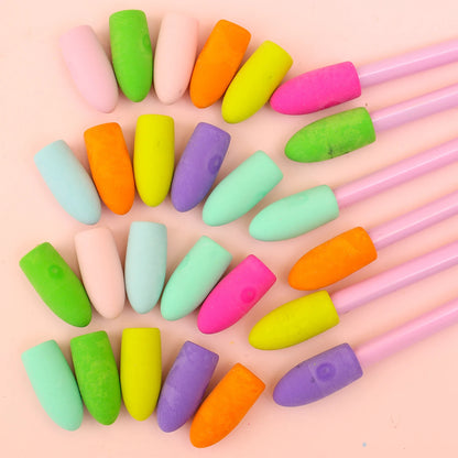40/20/1PCS Pencil Eraser Toppers Cartoon Color Pen Top Cap Erasers for Kids Classroom Stationery Mini Pens Head Protector Cover