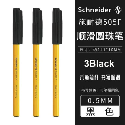 Schneider 505F Ballpoint Pen 6.5g Lightweight Rod Tricolor Fast-dry Non-stop Ink Business Signatory Pens Study Office Stationery