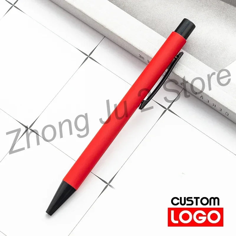 50pcs Metal Gift Advertising Pen Custom LOGO Student Stationery Office Ballpoint Pen Lettering Name Promotional Pen Wholesale