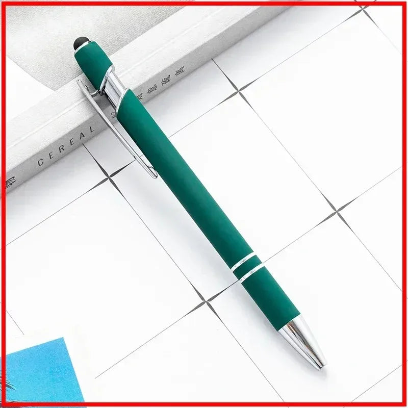 50pcs Light Metal Ballpoint Pen Touch Screen Pen Office School Advertising Pen Custom Logo Text Engraving Laser Engraving