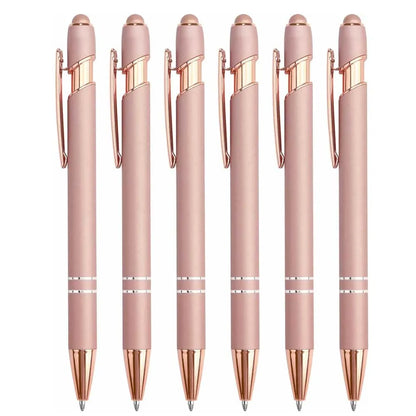 5-10 Pack 2-in-1 Stylus Pen, Retractable Ballpoint Pen w/ Stylus Tip for Touch Screen, Metal, 1.0mm Black Ink