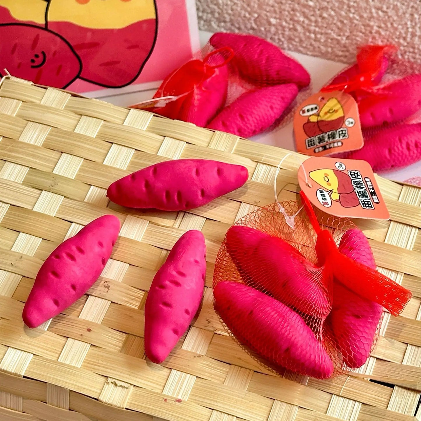 Creative Sweet Potato Eraser Simulation Food Play Vegetables Realistic Sweet Potato Eraser Learning Stationery Gift