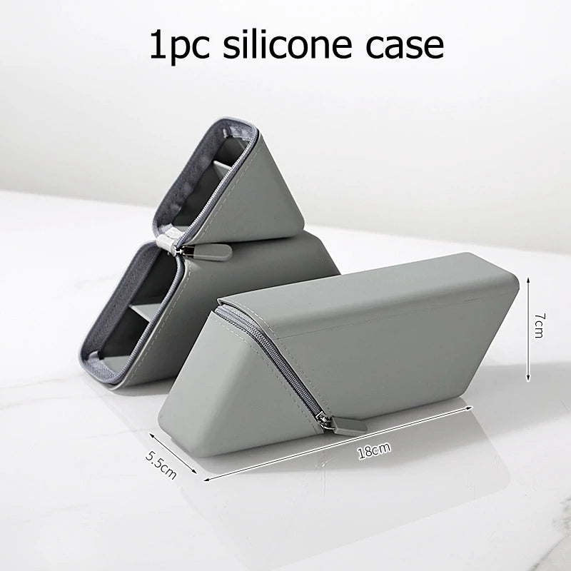 Silicone Pencil Case Foldable Large Capacity Pencil Case Expandable Vertical Versatile Stationery Office Organizer Pencil Case