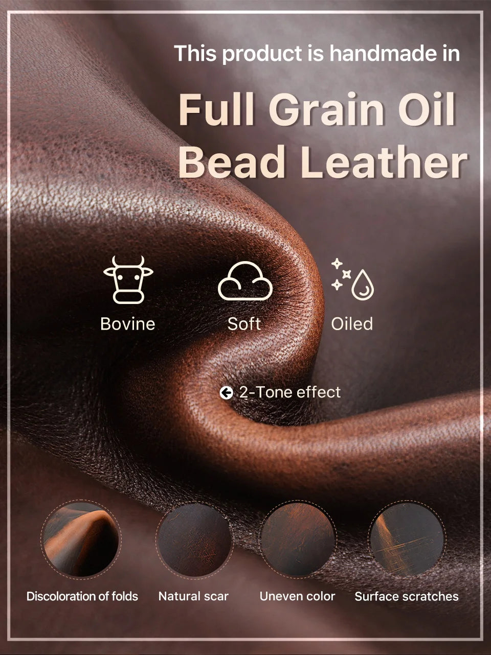 Handmade Vintage Genuine Leather Pencil Case Retro Storage Box for Office School Supplies Best Gift