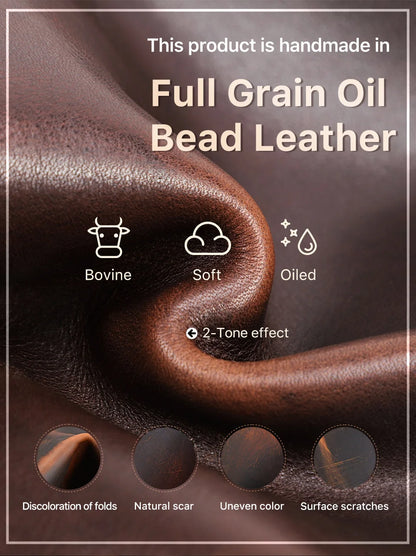 Handmade Vintage Genuine Leather Pencil Case Retro Storage Box for Office School Supplies Best Gift