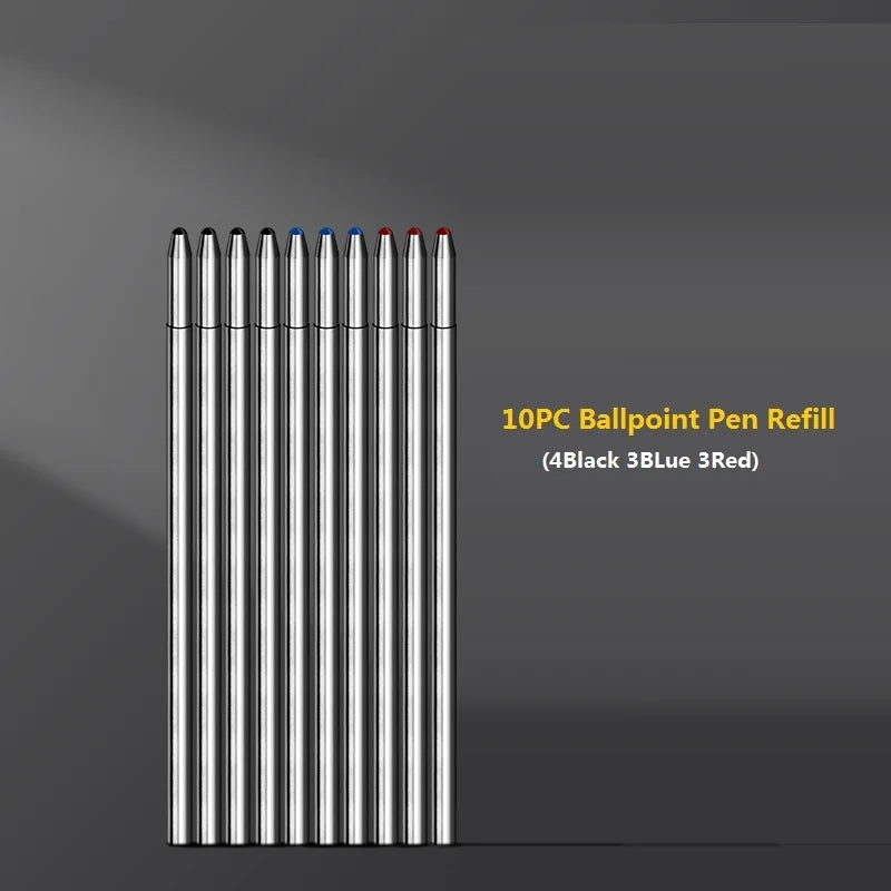 4 In 1 Multifunction Luxury Pen, 0.7mm 3 Color Ballpoint 0.5mm Mechanical Pencil, Gravity Sensor Metal Retractable Pens Długopis