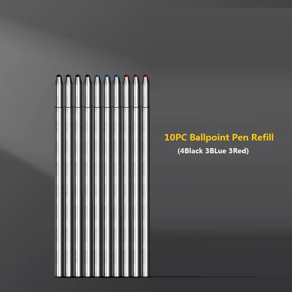 4 In 1 Multifunction Luxury Pen, 0.7mm 3 Color Ballpoint 0.5mm Mechanical Pencil, Gravity Sensor Metal Retractable Pens Długopis