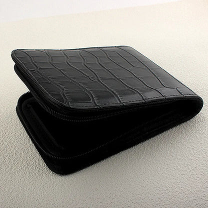 12 Slots Fountain Pen Retro Pen Pouch PU Leather Pencil Case for School Students Men Pencil Bag