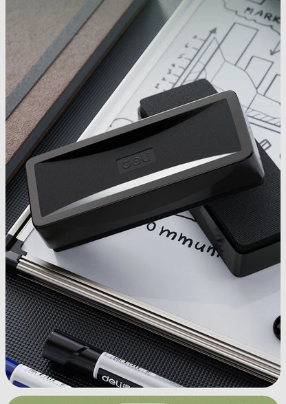 Deli whiteboard eraser magnetic absorbable plastic tape magnetic velvet cloth board eraser blackboard eraser office supplies