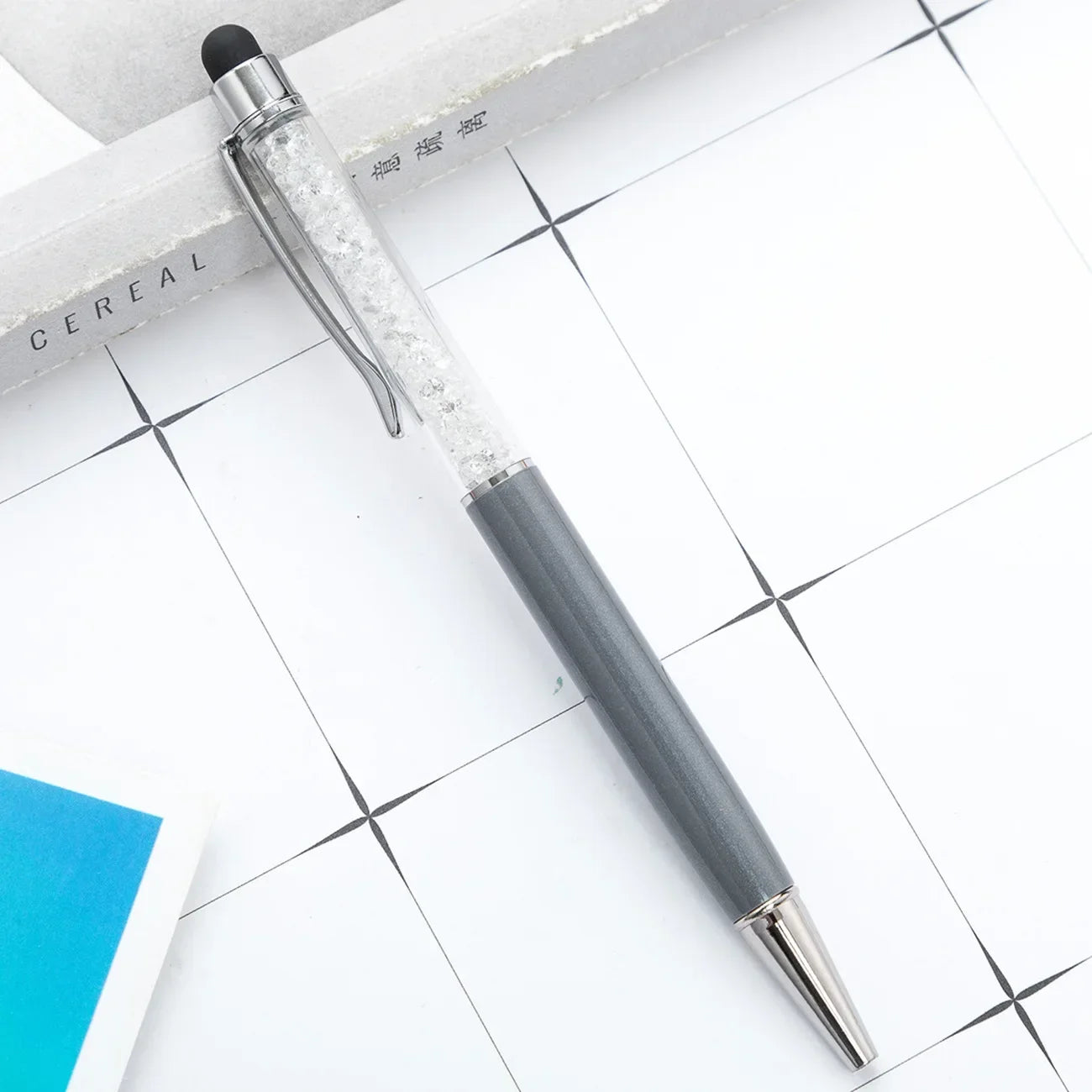 50Pens Crystal Metal Ballpoint Pen Fashion Creative Stylus Touch for Writing Stationery Office School Gift Free Custom Logo