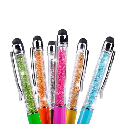 50Pens Crystal Metal Ballpoint Pen Fashion Creative Stylus Touch for Writing Stationery Office School Gift Free Custom Logo