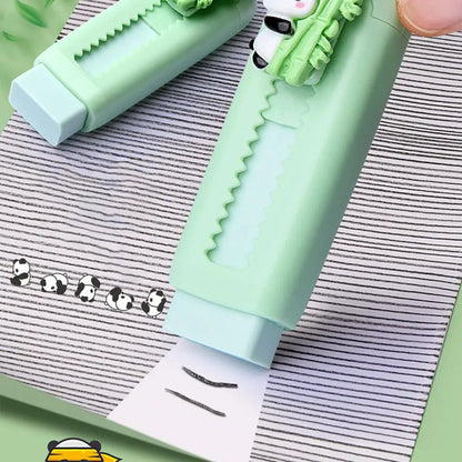 Push pull eraser Cartoon Panda  Sliding Retractable Pencil Erasers Cute Writing Painting Drawing Clean Tool for Kids