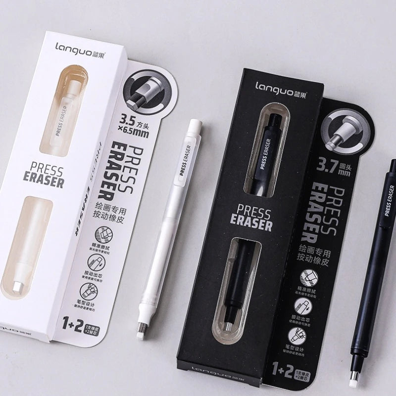 Push-Type Pencil Eraser For Manga Design Drawing Highlight Modeling Writing Painting Press Erasers Kids School Stationery Gifts