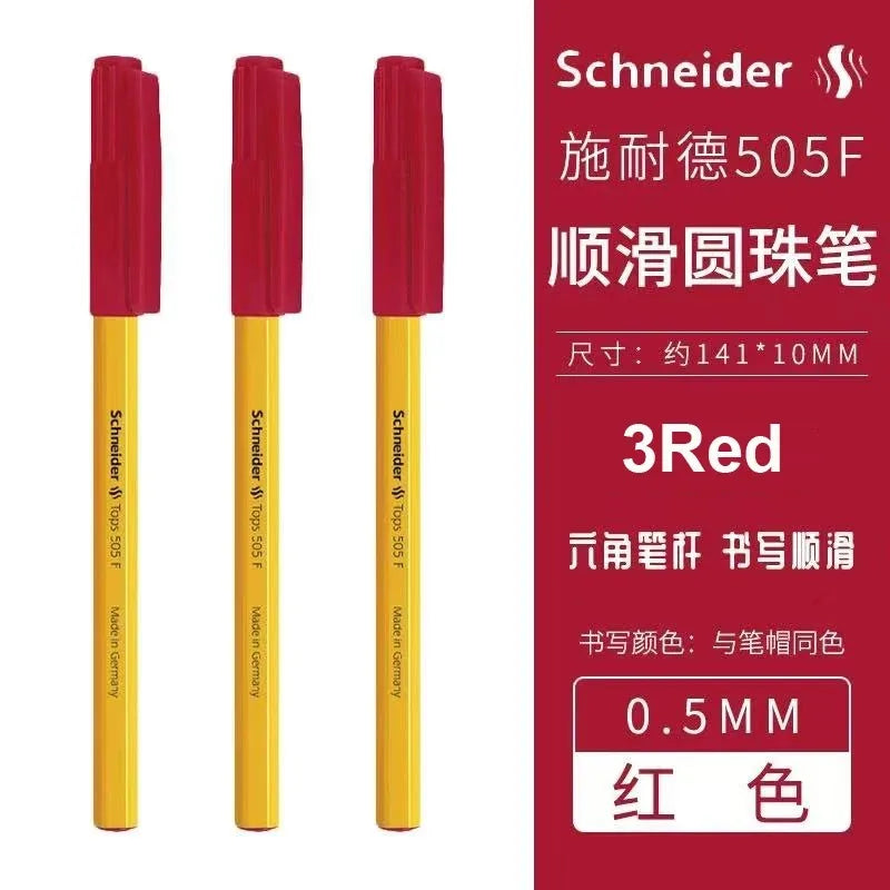 Schneider 505F Ballpoint Pen 6.5g Lightweight Rod Tricolor Fast-dry Non-stop Ink Business Signatory Pens Study Office Stationery