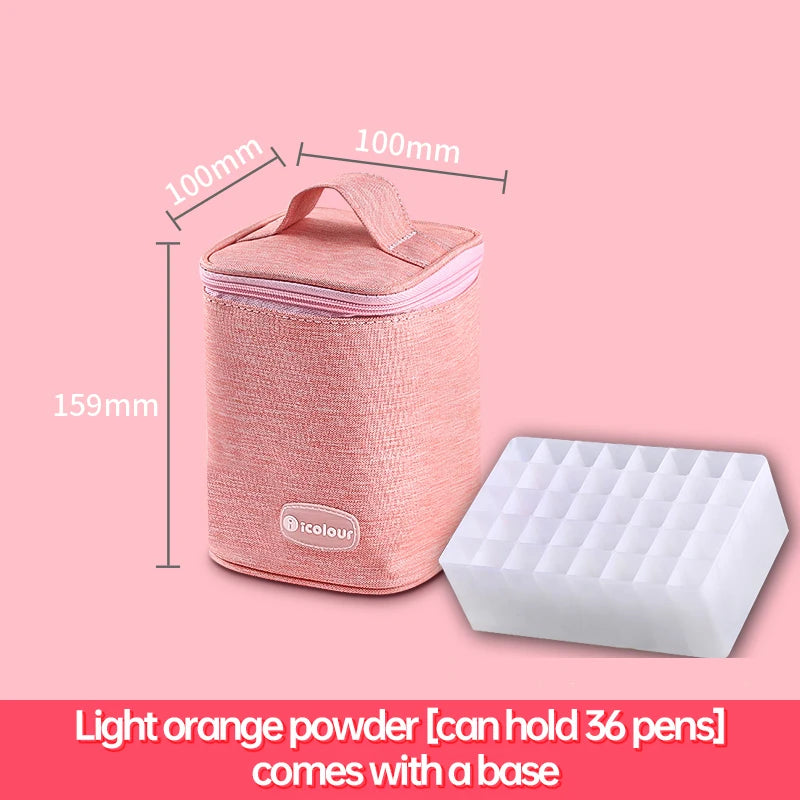 Icolour Zipper Marker Pen Case Larger Capacity Art Markers Canvas Storage Bag 36/48/60/80/168/240pcs Portable Marker Pen Holder