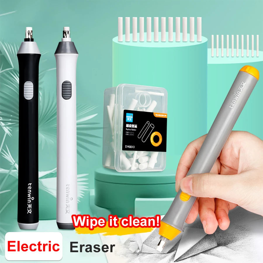Electric Eraser Art Eraser Set With Refill Sketch Pencil Multi-function Writing Correction School Stationery