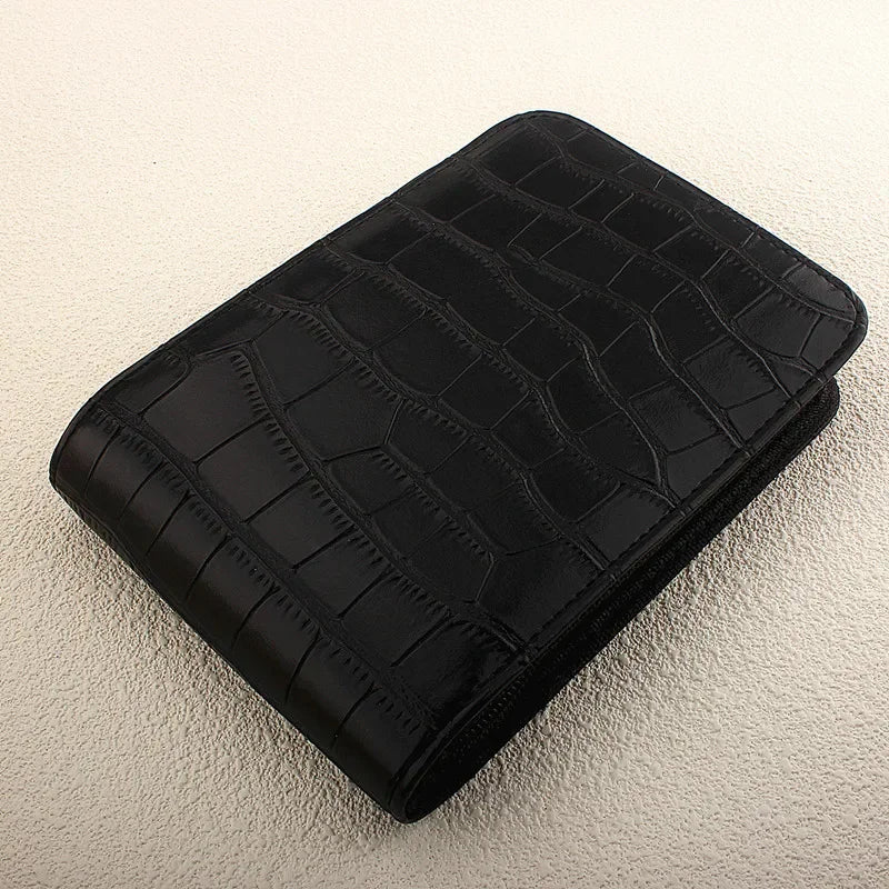 12 Slots Fountain Pen Retro Pen Pouch PU Leather Pencil Case for School Students Men Pencil Bag