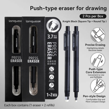 Languo Eraser Retractable Automatic Pencil Rubber High Precision Pencil Eraser Correction Highlight Rubber Tools Art Supplies