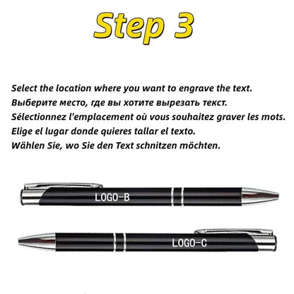 50pcs/lot Hot Sell Custom Ballpoint Pen Metal Pen Support Custom Logo Advertising Wholesale Personalized Pen Gift Engraved Name