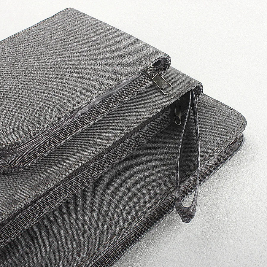 48 Slots Fountain Pen Case Pencil Case Pouch Bag Canvas Case for 10/24/ Pens Black, Blue, Gray