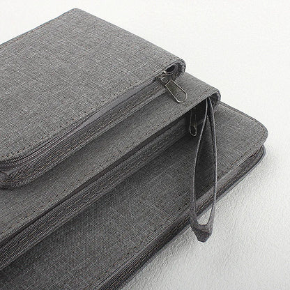 48 Slots Fountain Pen Case Pencil Case Pouch Bag Canvas Case for 10/24/ Pens Black, Blue, Gray