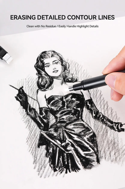 Languo Eraser Retractable Automatic Pencil Rubber High Precision Pencil Eraser Correction Highlight Rubber Tools Art Supplies