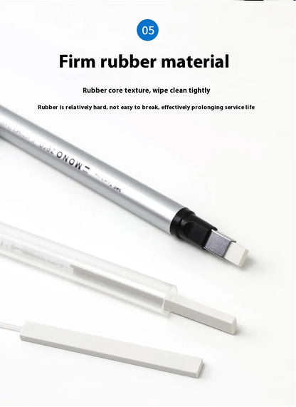 Tombow Precision Refillable Eraser Pen for Artists Japanese Metal Tip 50mm Hard Eraser Core Anti-Break 0.7mm Fixed Lead Supplies