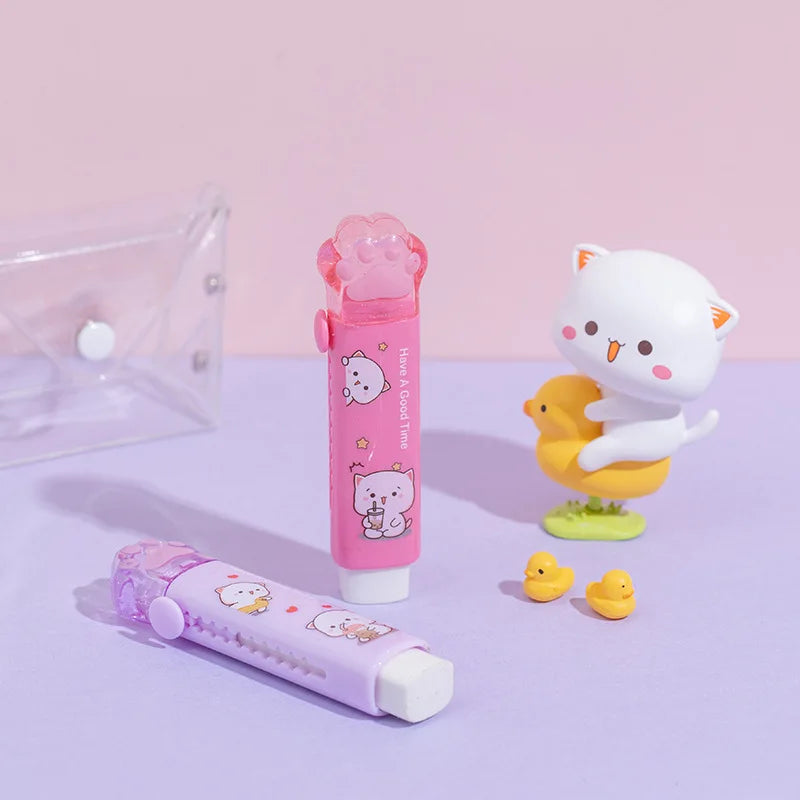 Kawaii Eraser Portable Eraser Clean Without Crumbs Cat Kawaii Stationery Kids School Supplies